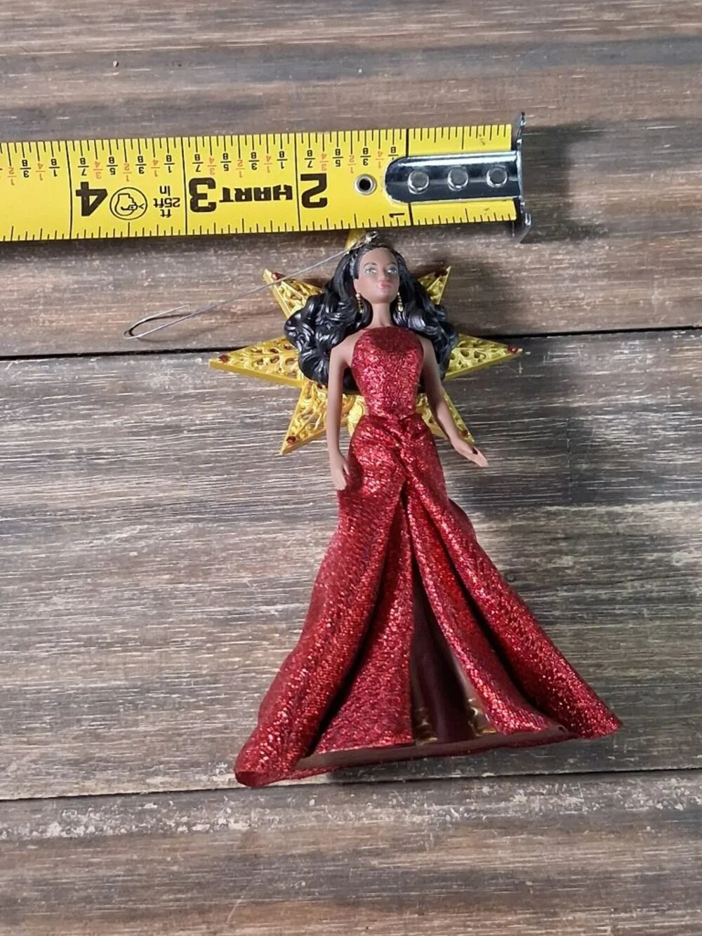 Holiday Barbie Ornament Hallmark Christmas 3rd Series Red Gown Dark Tone 2017